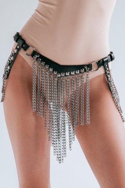 Pamuktenim Kadın Zincirli Deri Harness Alt 2130