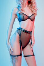 Zincirli Deri Şık Fantazi Harness Jartiyer 1169